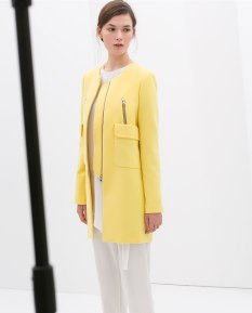Zara Yellow Coat with Pockets